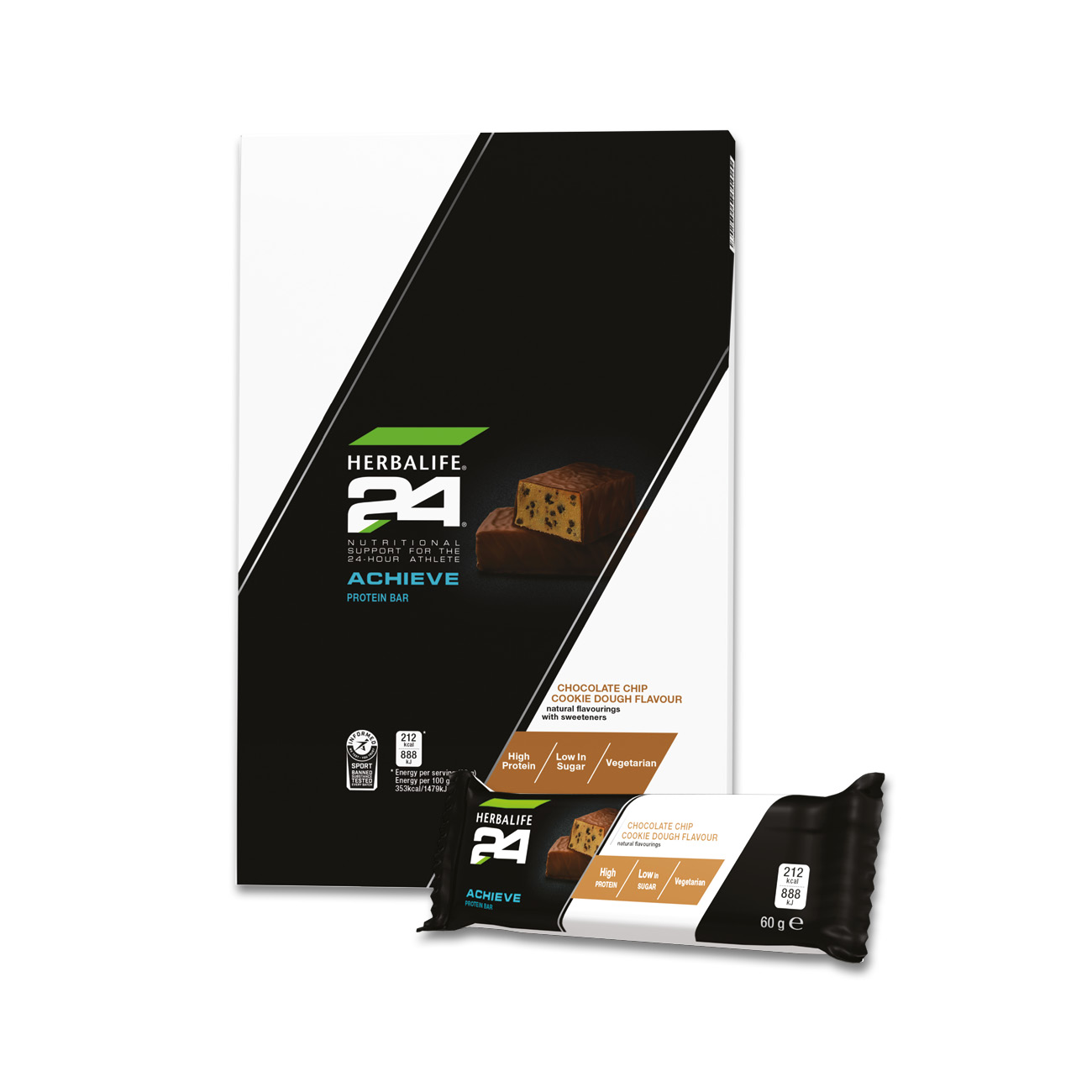 H24 Achieve Protein Bar Chocolate Chip Cookie Dough: Herbalife.c